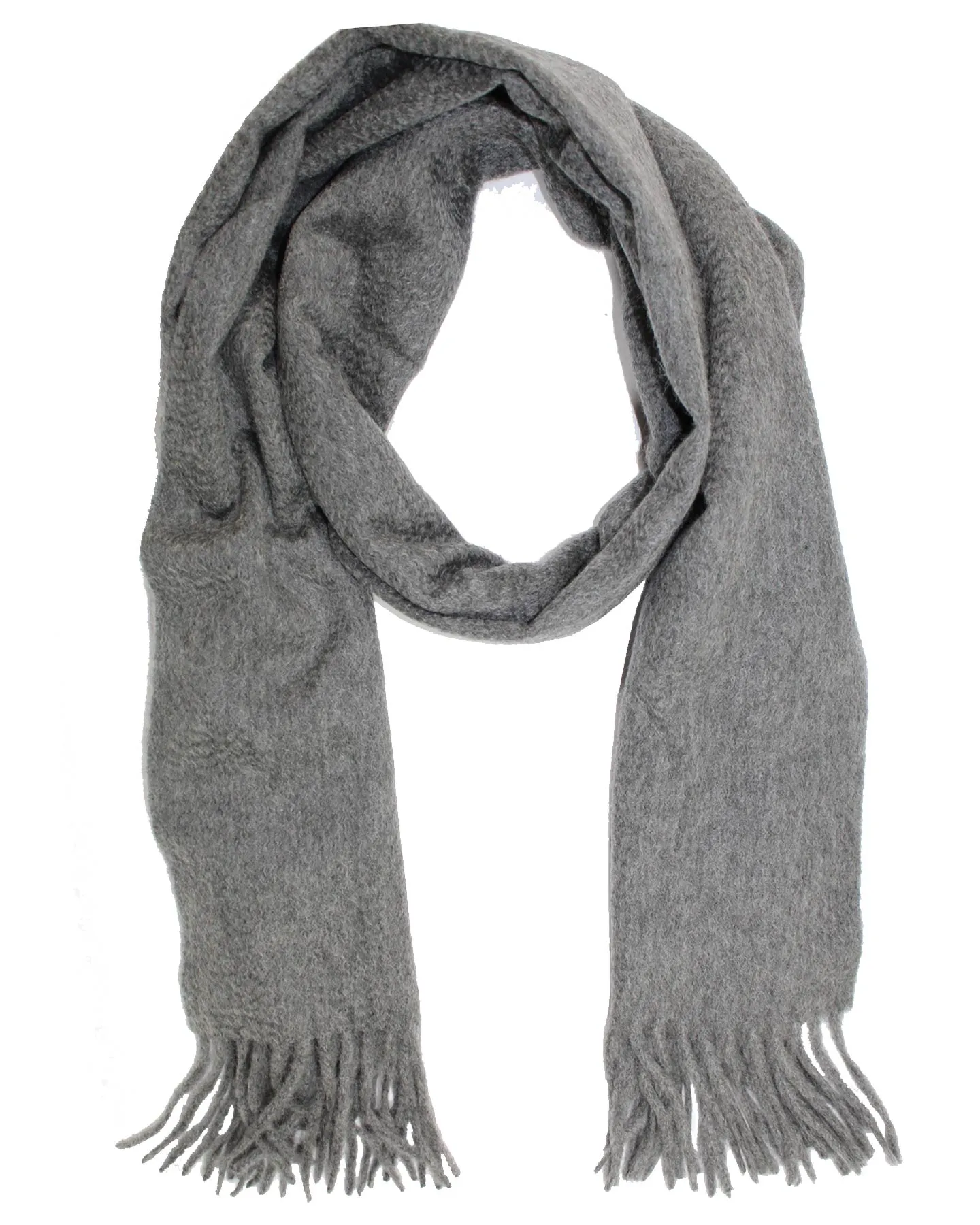 Kiton Cashmere Scarf Gray - Fringe