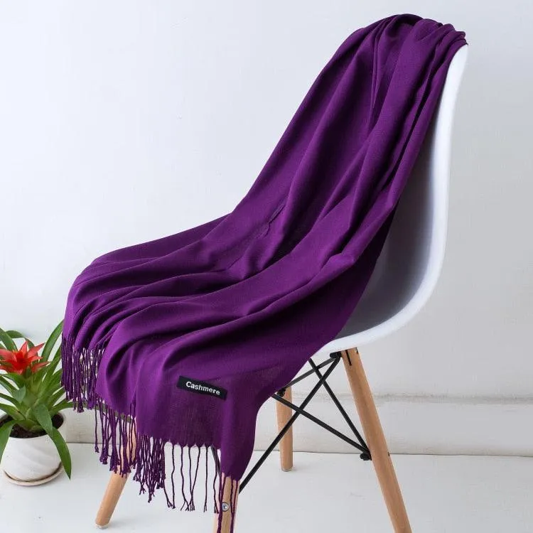 Long Warm Cashmere Hijab Scarf