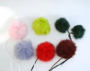 LOT OF SEVEN Pom Poms! Liquidation! Fur Pom Pom, Real Fur Pom Pom, Double Pom Pom, Rabbit Pom Pom, ideal for craft projects and knit hats