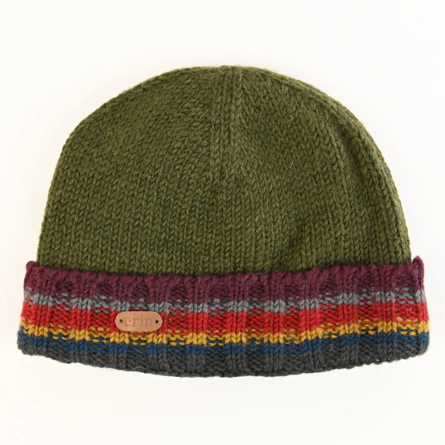 Men's Rib Pullon Hat | Green Red