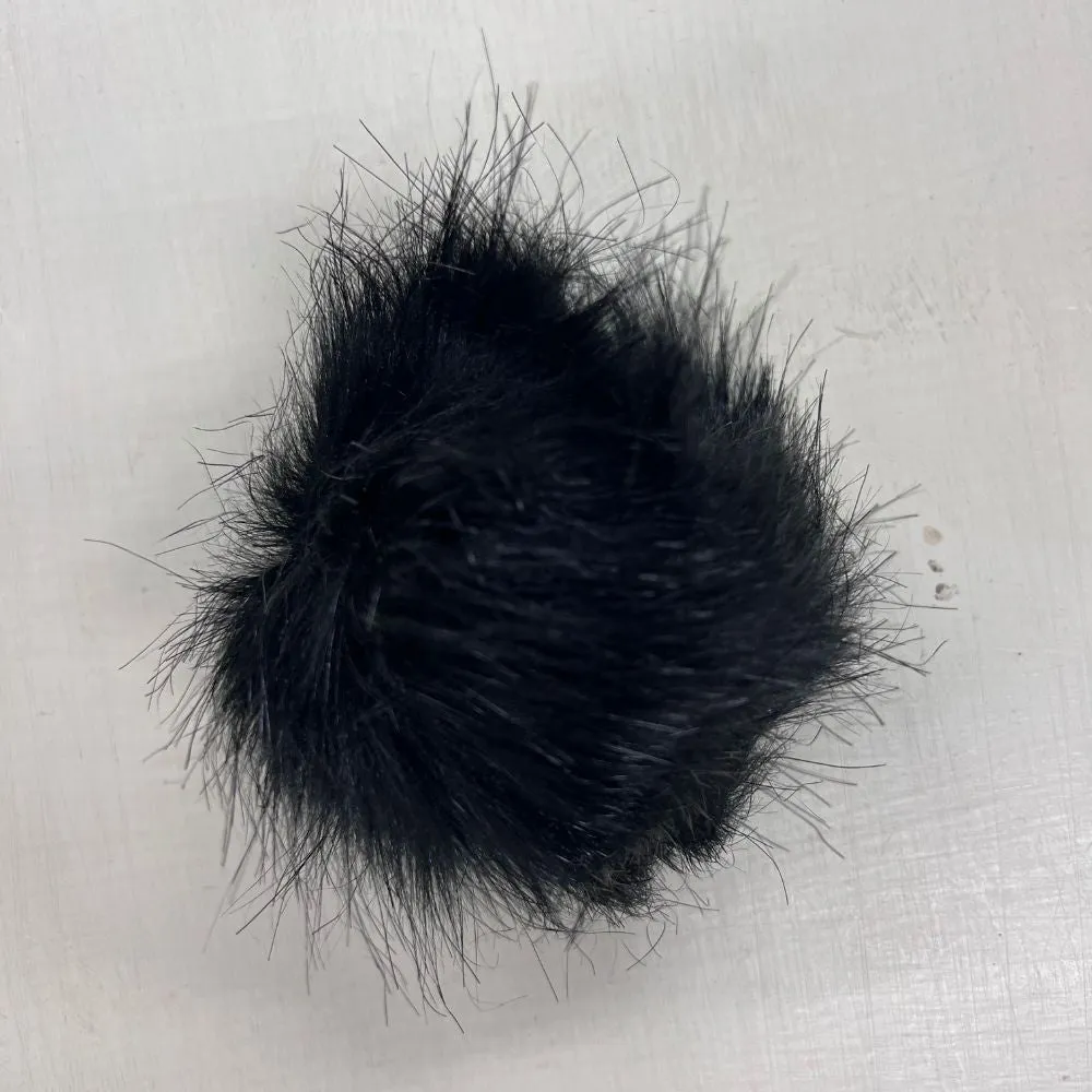 Pom Poms 8cm with Elastic Loop - Black