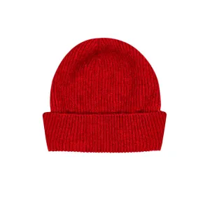 Possum Merino Fine Rib Hat - Red