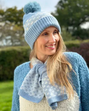 Recycled Soft Pom Pom Hat - Pale Blue