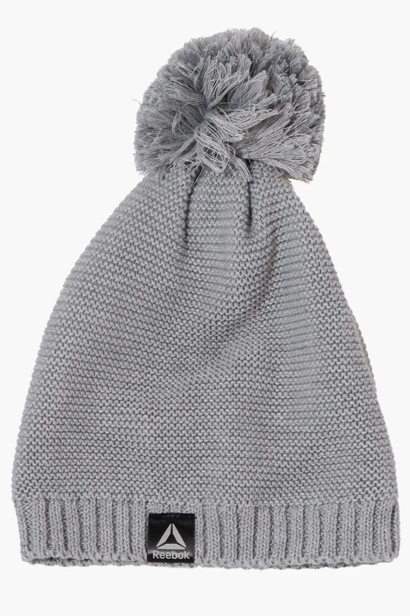 Reebok Pom Pom Knit Beanie Hat - Grey