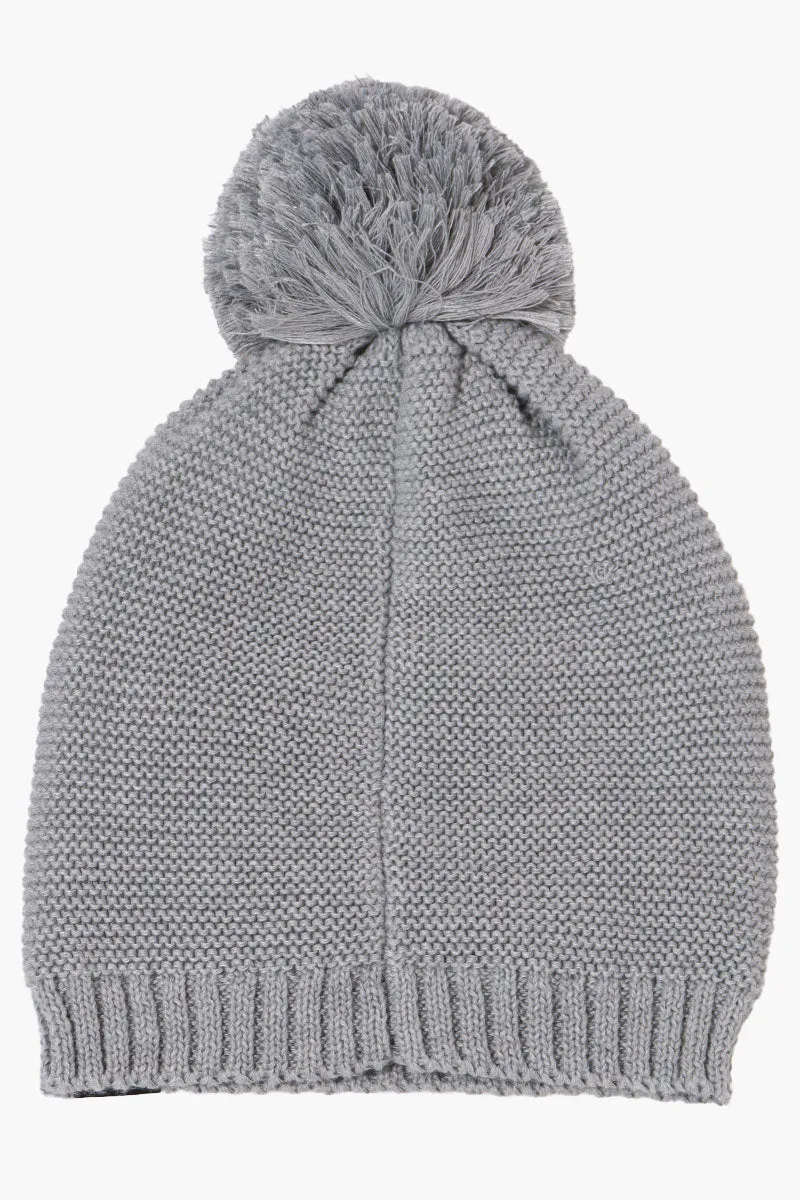 Reebok Pom Pom Knit Beanie Hat - Grey