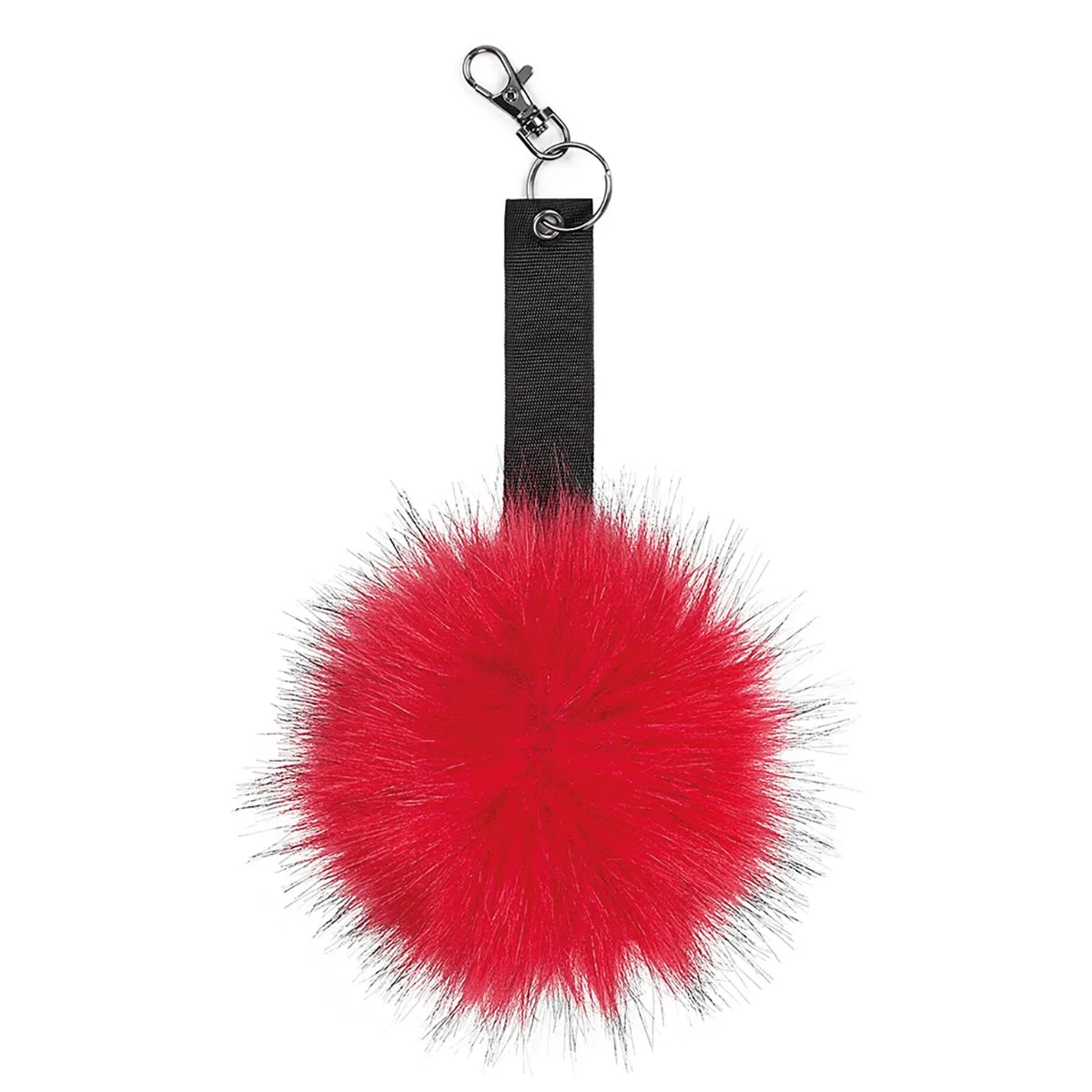 Scarlet Faux Fur Pom-Pom Keyring