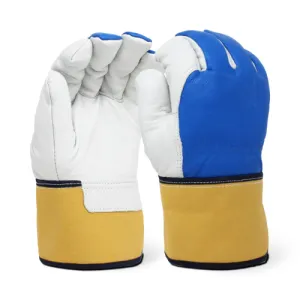 Single Pair - Two Tone Cow Grain Leather Glove (Size Large Only)