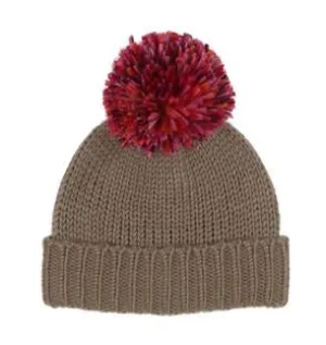 Space Dye Pom Hat - Raspberry