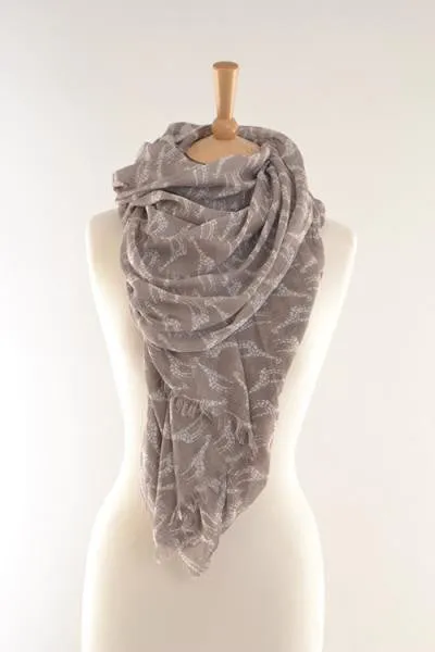 Stone Giraffe Print Scarf