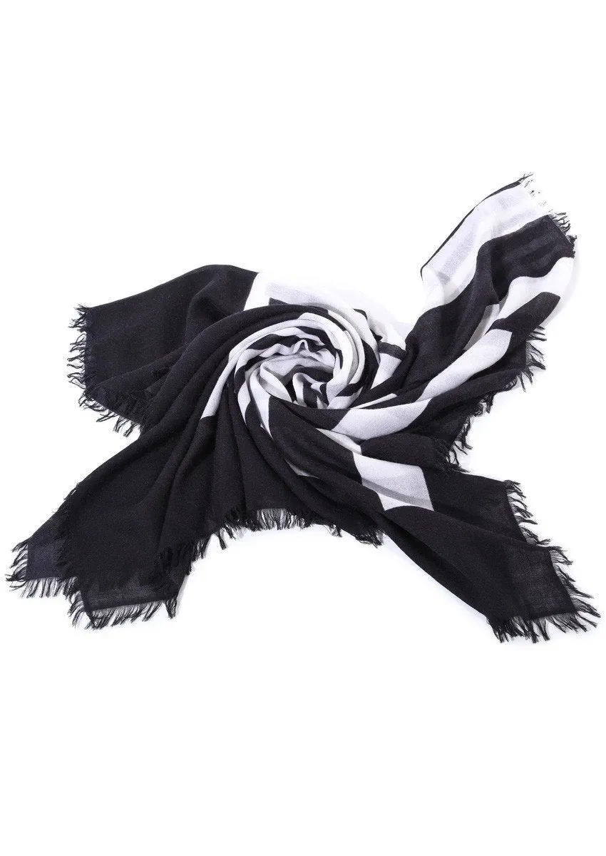 super fine stripe baby cashmere scarf by Junko Koshino