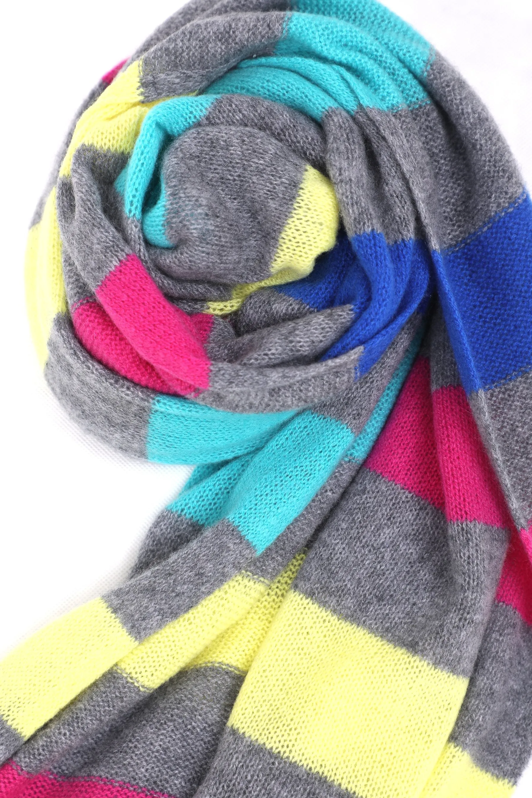 Sustainable Cashmere Lofty Scarf - Multi Stripe