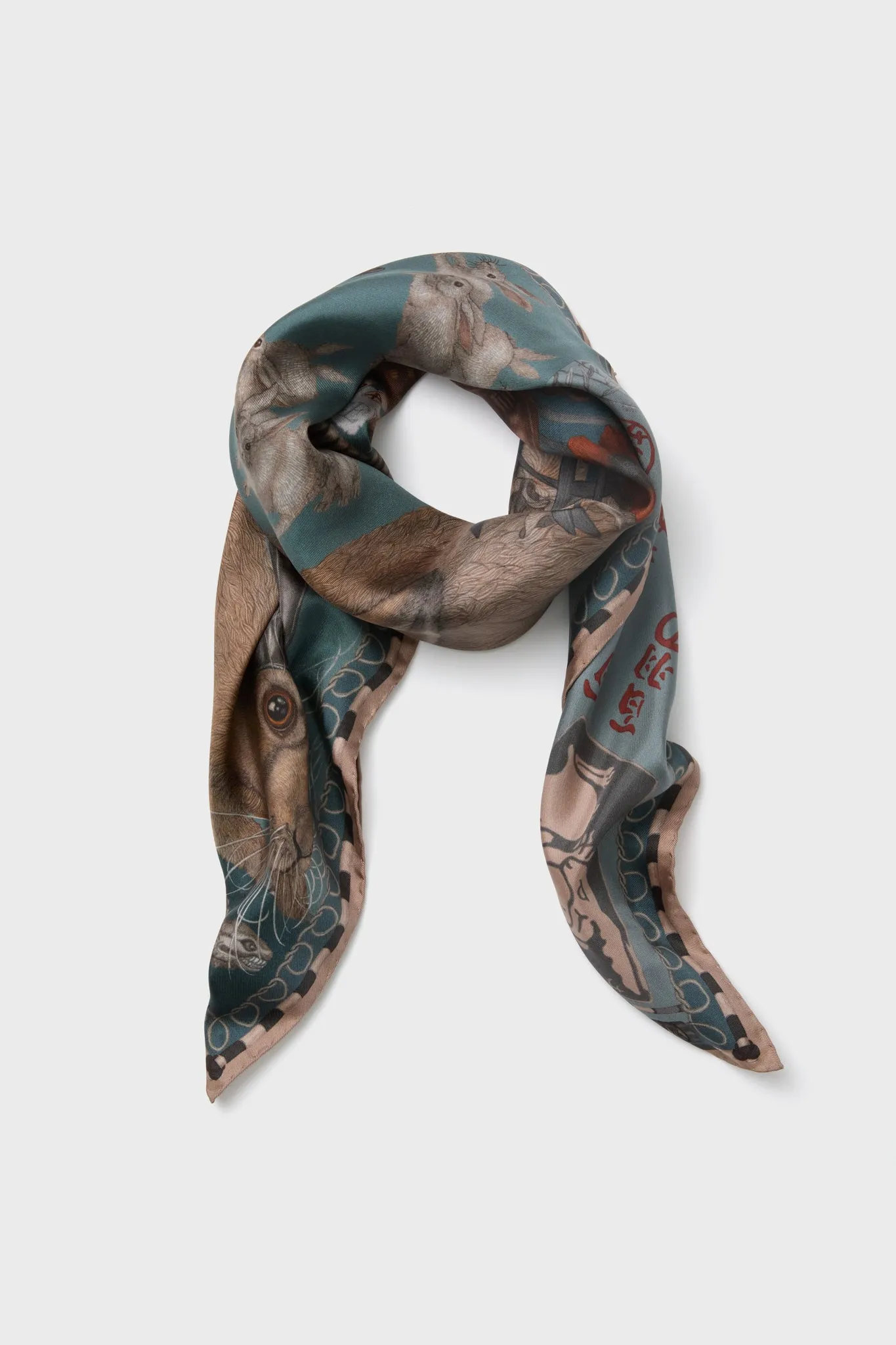 The Floating Rabbits Cameo Large Square Scarf