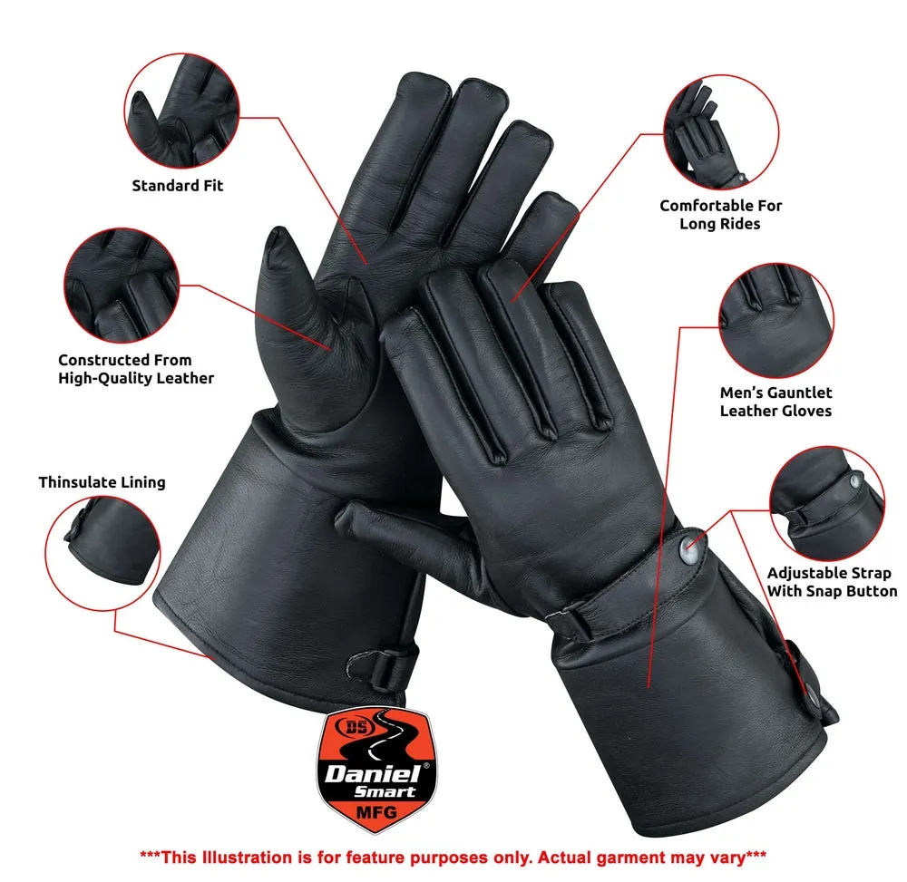 The Storm Breaker - Men's Gauntlet Leather Gloves - DS27