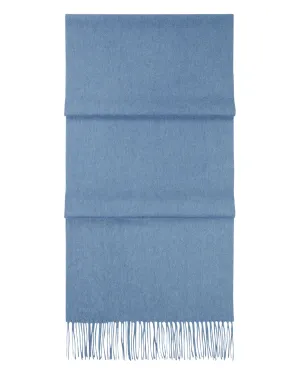 Unisex Large Woven Cashmere Scarf Ocean Blue