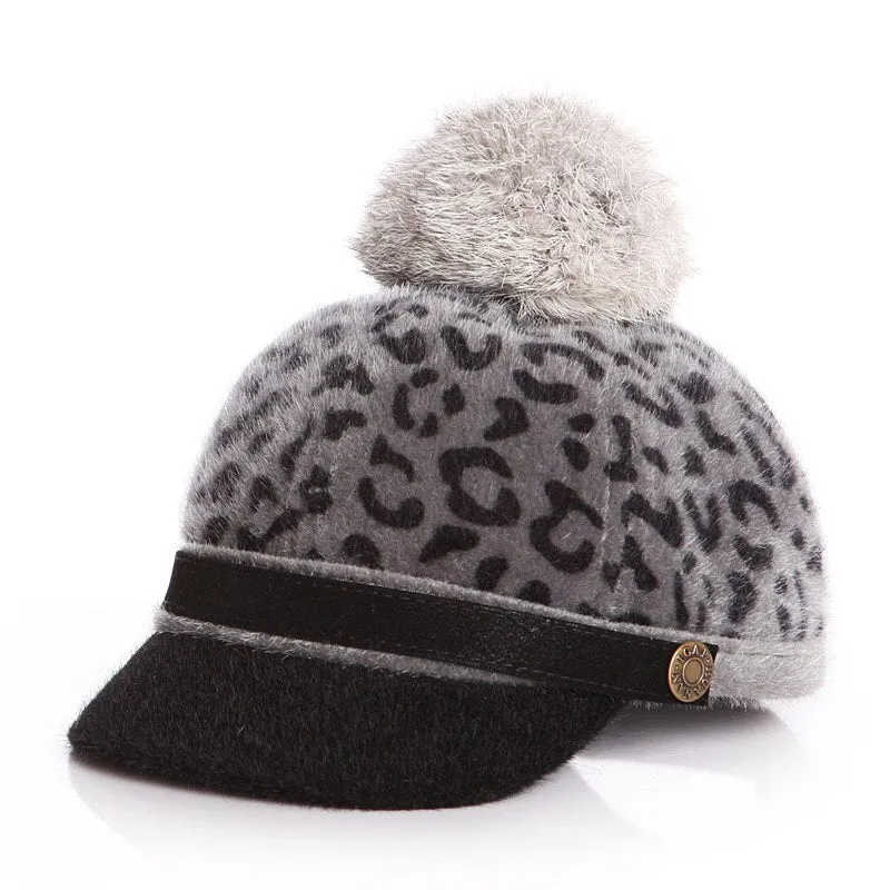 Unisex Winter Faux Fur Ball Pompom Cute Caps For Kids