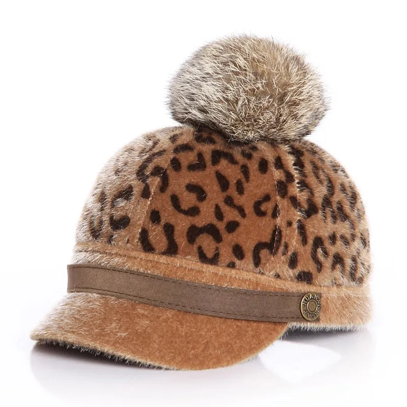 Unisex Winter Faux Fur Ball Pompom Cute Caps For Kids