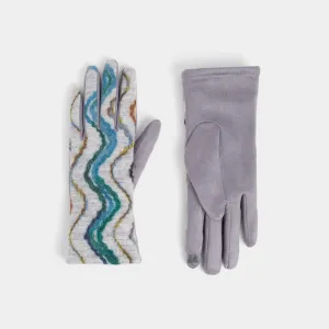 Wavy Felt Touchscreen Gloves - Grey