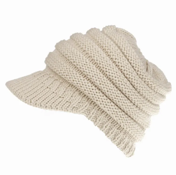 Women Soft Knitted Ponytail Beanies