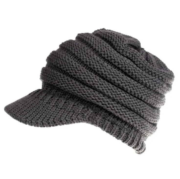 Women Soft Knitted Ponytail Beanies