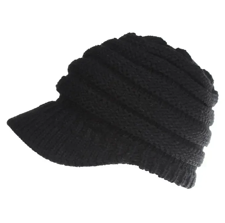 Women Soft Knitted Ponytail Beanies