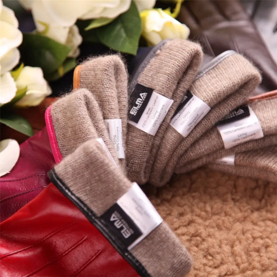 Women's Leather Driving Gloves with Touchscreen