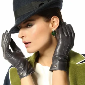 Women's Leather Driving Gloves with Touchscreen