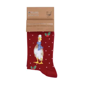 Wrendale Women's Christmas Scarves Duck Socks